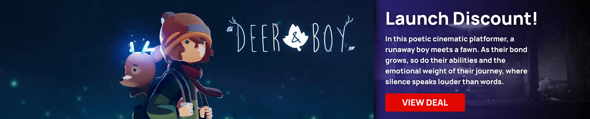Deer & Boy Launch - Product page Banner Image