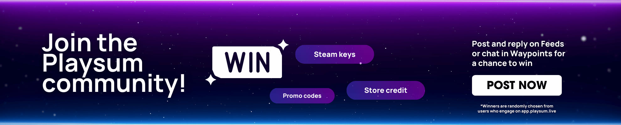 Playsum Community Giveaway - Product page Banner Image