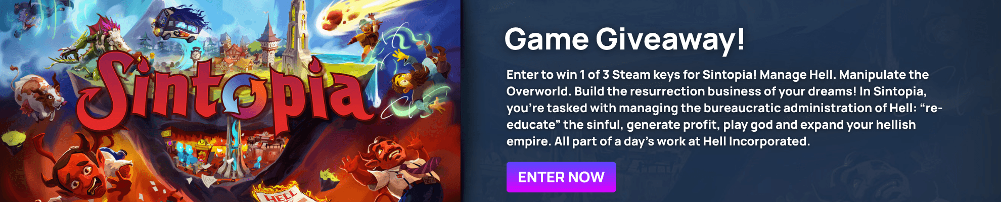 Sintopia Giveaway - Search page Banner Image