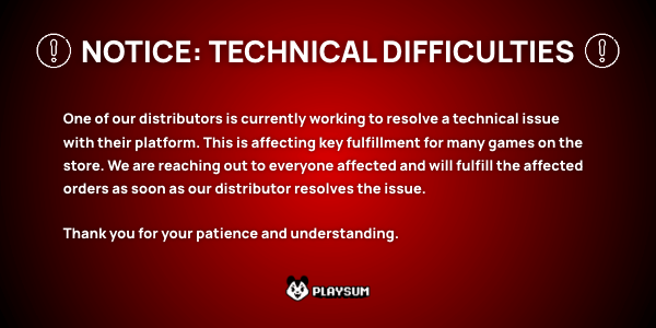 Technical Difficulties Banner Image