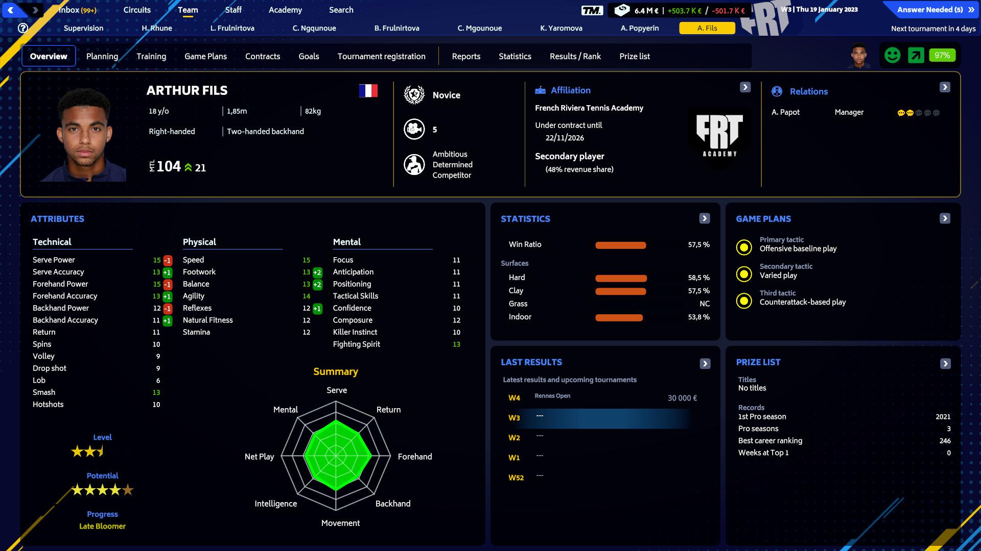 Tennis Manager 2023 screenshot 0