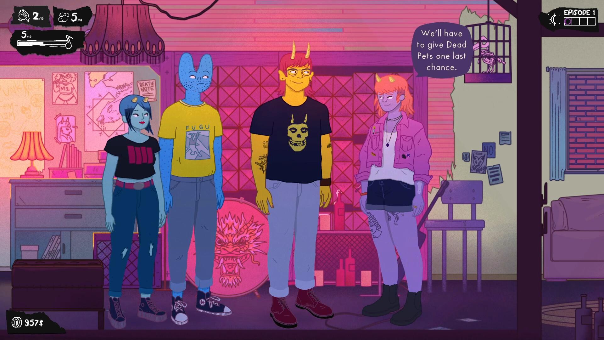 Dead Pets: A Punk Rock Slice of Life Sim screenshot 0