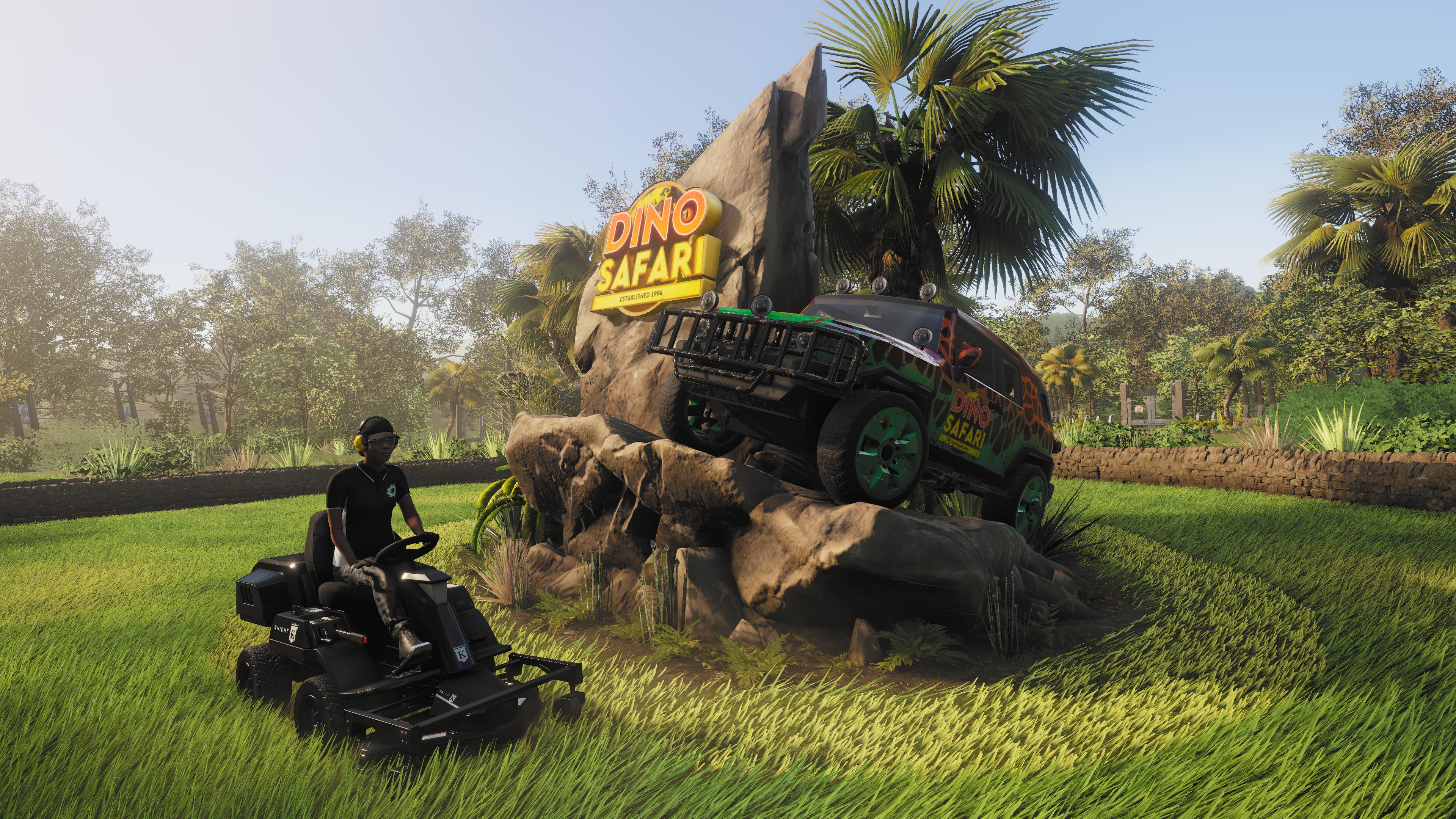 Lawn Mowing Simulator - Dino Safari screenshot 1